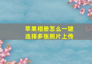 苹果相册怎么一键选择多张照片上传