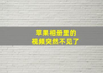 苹果相册里的视频突然不见了