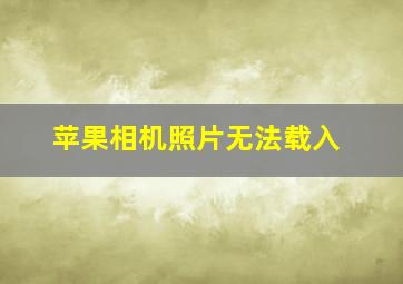 苹果相机照片无法载入