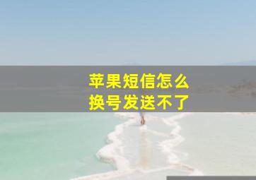 苹果短信怎么换号发送不了