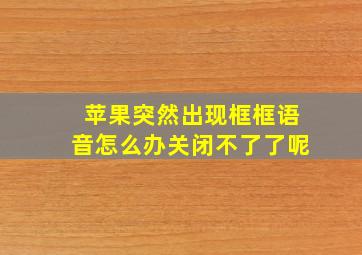 苹果突然出现框框语音怎么办关闭不了了呢