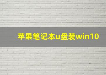 苹果笔记本u盘装win10