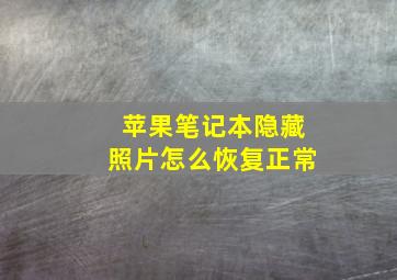 苹果笔记本隐藏照片怎么恢复正常