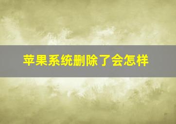 苹果系统删除了会怎样