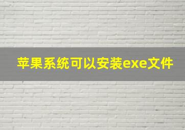 苹果系统可以安装exe文件