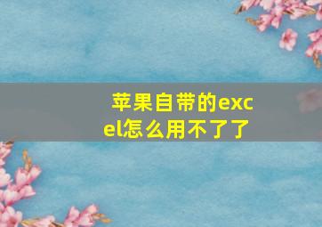 苹果自带的excel怎么用不了了