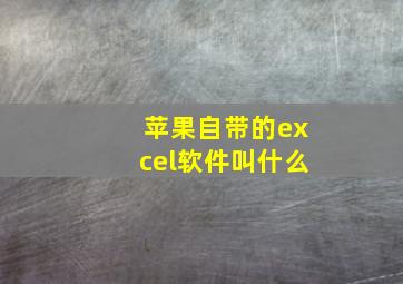 苹果自带的excel软件叫什么