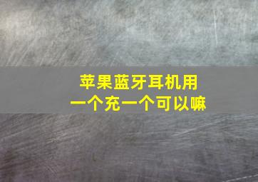 苹果蓝牙耳机用一个充一个可以嘛