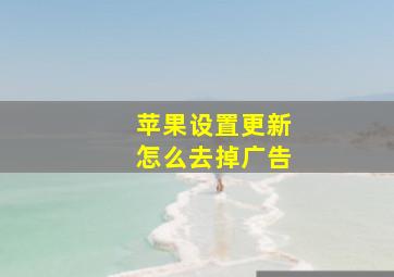 苹果设置更新怎么去掉广告