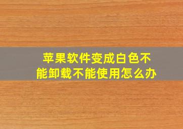 苹果软件变成白色不能卸载不能使用怎么办