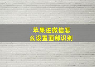 苹果进微信怎么设置面部识别