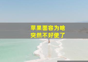 苹果面容为啥突然不好使了