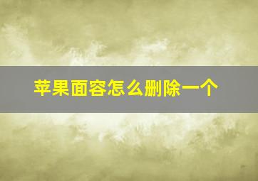 苹果面容怎么删除一个