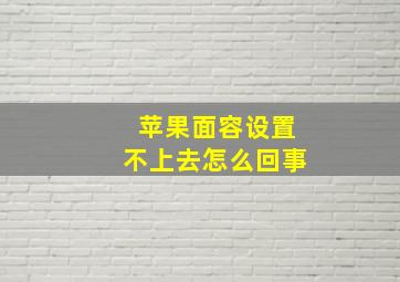 苹果面容设置不上去怎么回事