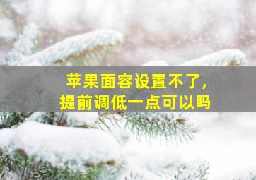 苹果面容设置不了,提前调低一点可以吗