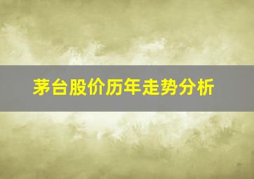 茅台股价历年走势分析