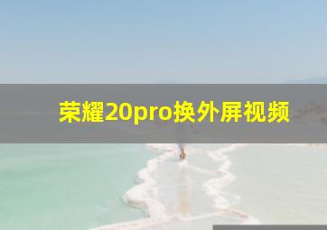 荣耀20pro换外屏视频