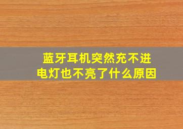 蓝牙耳机突然充不进电灯也不亮了什么原因