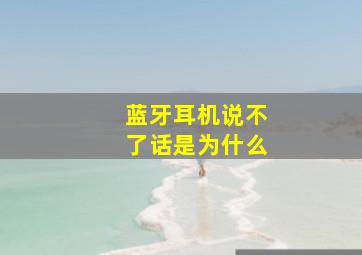 蓝牙耳机说不了话是为什么