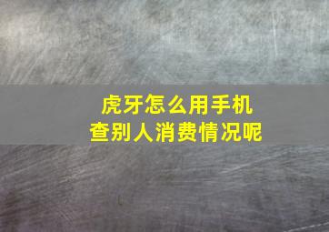 虎牙怎么用手机查别人消费情况呢