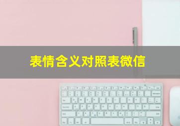 表情含义对照表微信