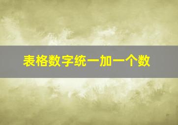 表格数字统一加一个数