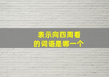 表示向四周看的词语是哪一个