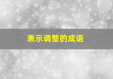 表示调整的成语