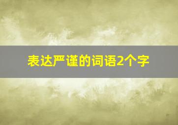 表达严谨的词语2个字