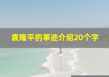 袁隆平的事迹介绍20个字