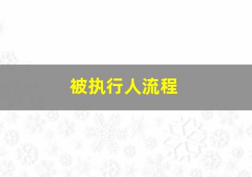 被执行人流程