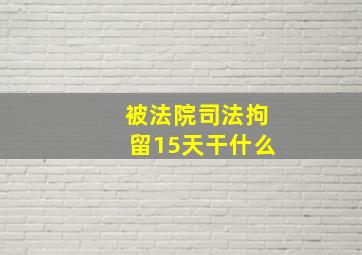 被法院司法拘留15天干什么