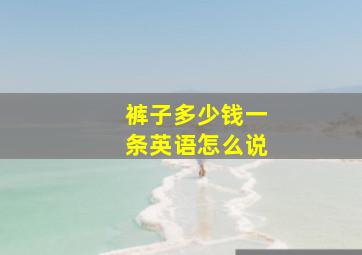 裤子多少钱一条英语怎么说