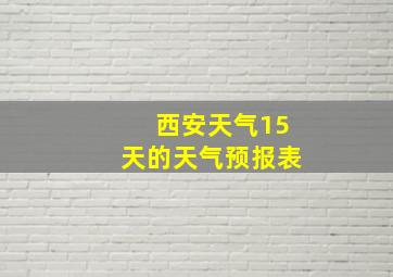 西安天气15天的天气预报表