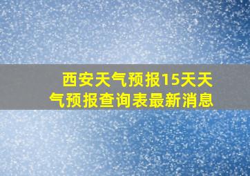 西安天气预报15天天气预报查询表最新消息