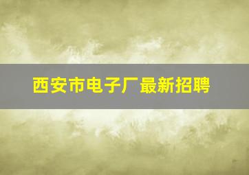 西安市电子厂最新招聘