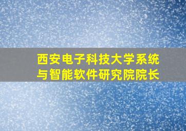 西安电子科技大学系统与智能软件研究院院长