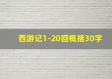 西游记1-20回概括30字