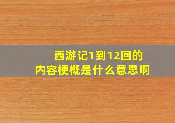 西游记1到12回的内容梗概是什么意思啊