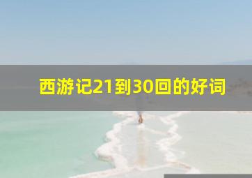 西游记21到30回的好词