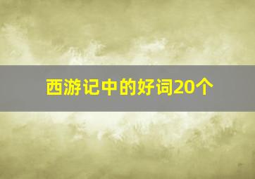 西游记中的好词20个