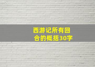 西游记所有回合的概括30字