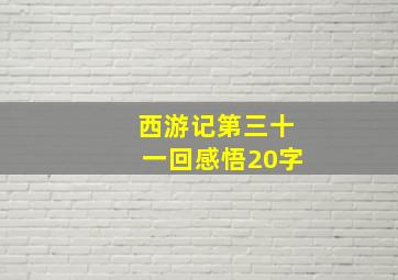 西游记第三十一回感悟20字