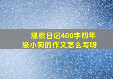 观察日记400字四年级小狗的作文怎么写呀