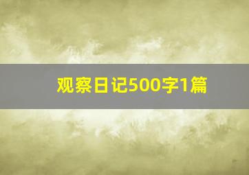 观察日记500字1篇