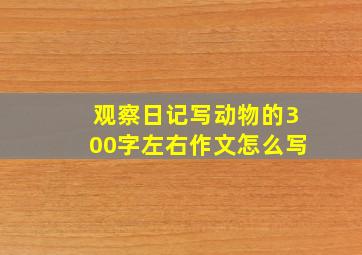 观察日记写动物的300字左右作文怎么写