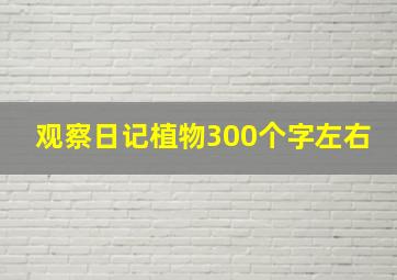 观察日记植物300个字左右