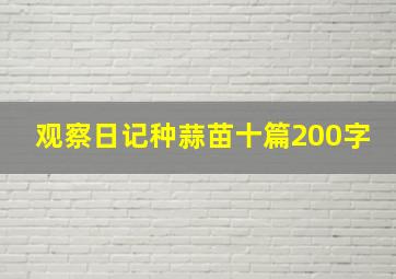 观察日记种蒜苗十篇200字