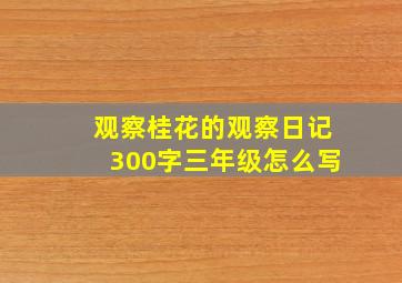 观察桂花的观察日记300字三年级怎么写