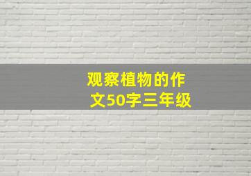 观察植物的作文50字三年级